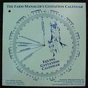 Gestation Calendar Wheel, Horse