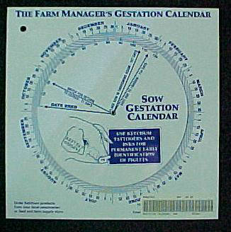 Gestation Calendar Wheel, Swine